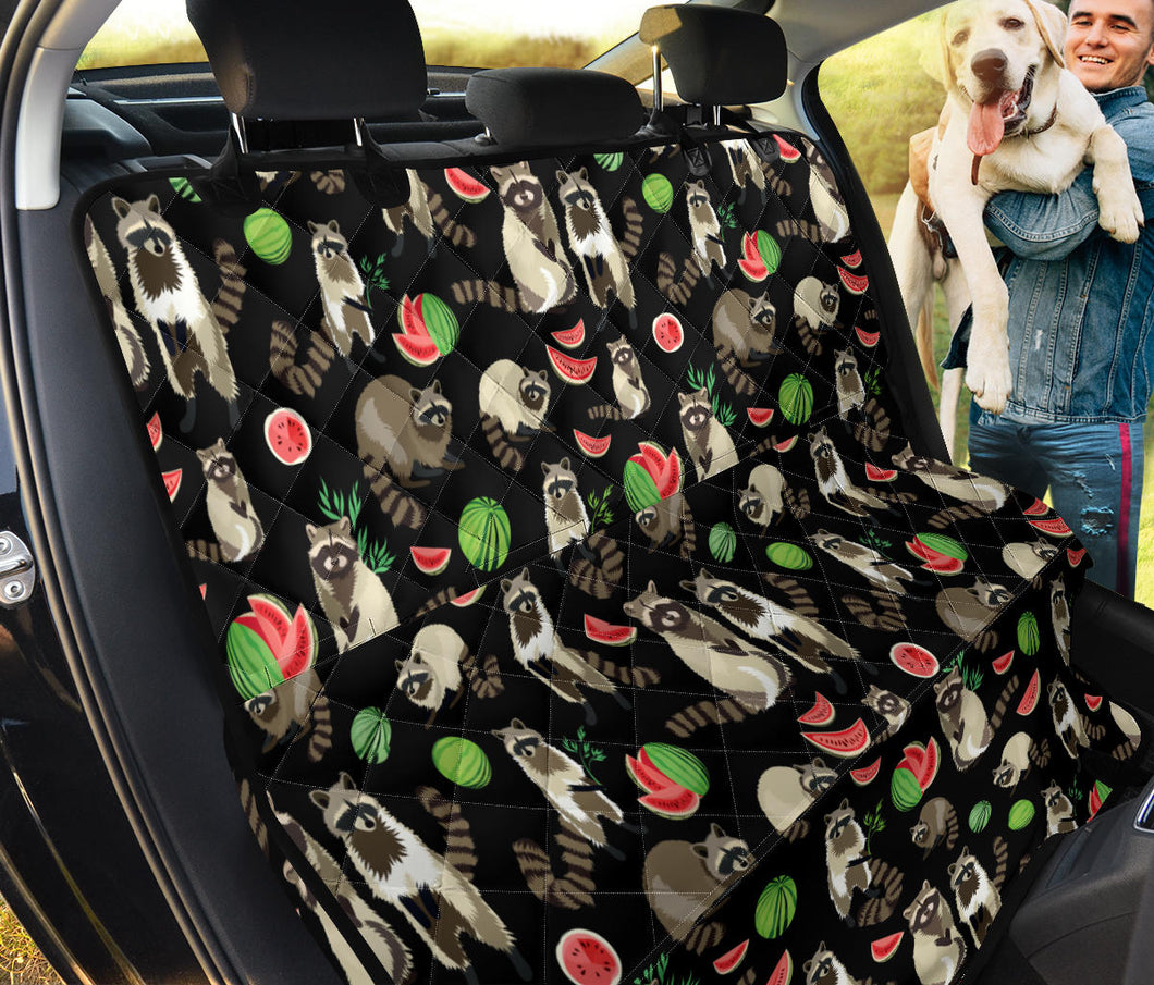 Raccoon Watermelon Pattern Dog Car Seat Covers