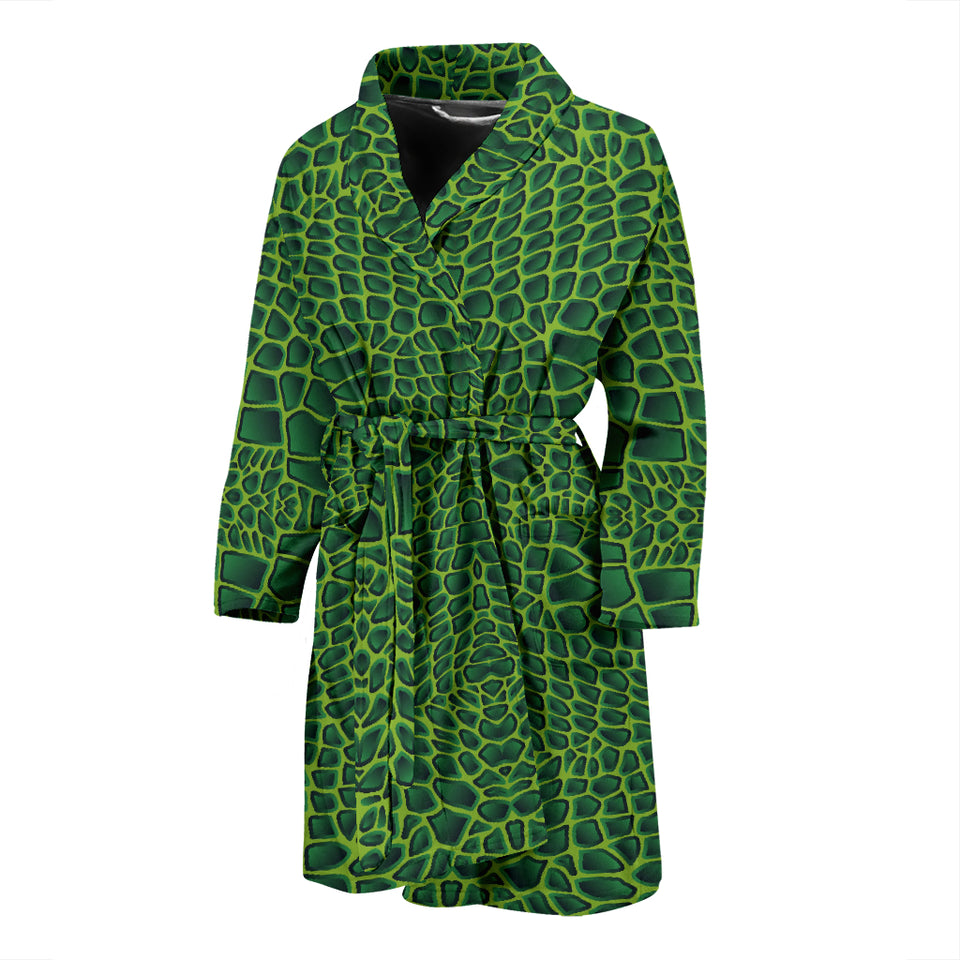 Crocodile Skin Printed Men'S Bathrobe
