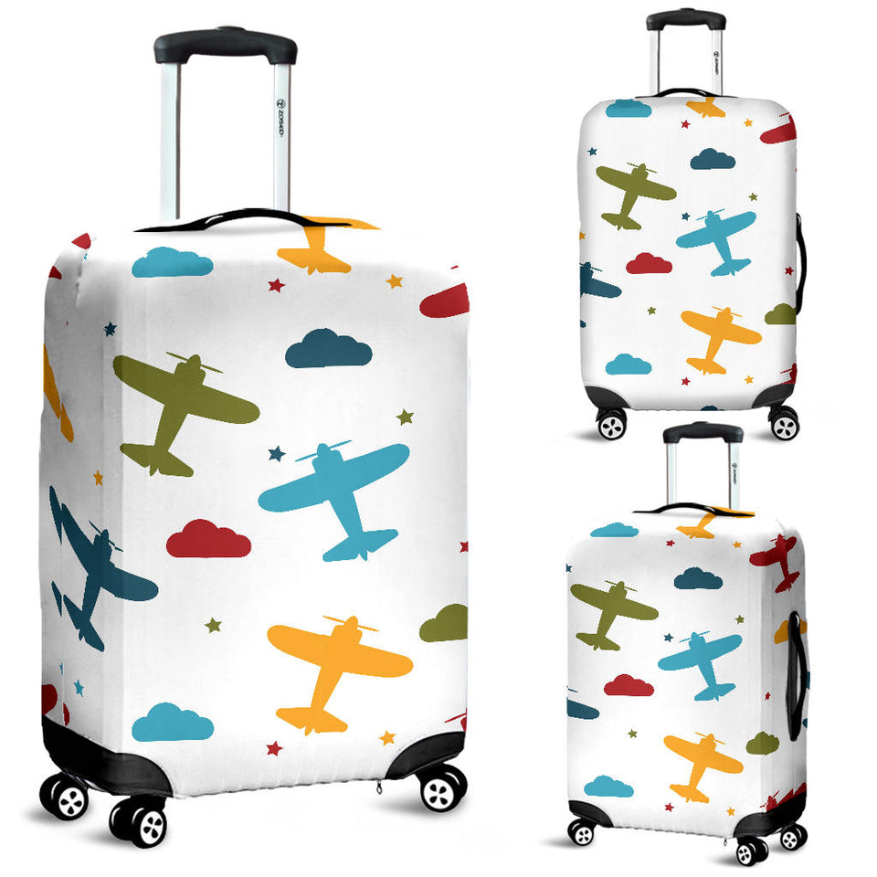 Airplane Star Cloud Colorful Luggage Covers