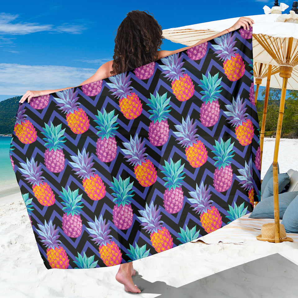 Pineapples Pattern Zigzag Background Sarong