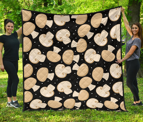 Champignon Mushroom Pattern Premium Quilt