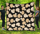Champignon Mushroom Pattern Premium Quilt