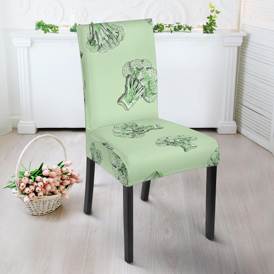 Broccoli Sketch Pattern Dining Chair Slipcover
