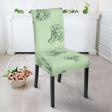 Broccoli Sketch Pattern Dining Chair Slipcover