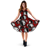Billiard Ball Pattern Print Design 05 Sleeveless Midi Dress