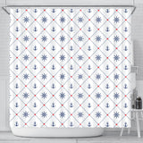 Anchor Rudder Nautical Design Pattern Shower Curtain Fulfilled In US