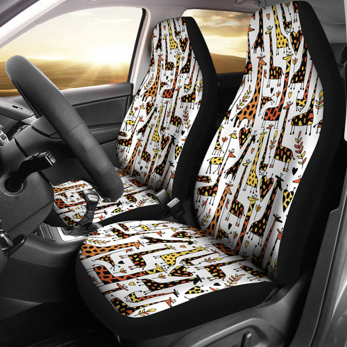 Giraffe Pattern Print Design 05 Universal Fit Car Seat Covers