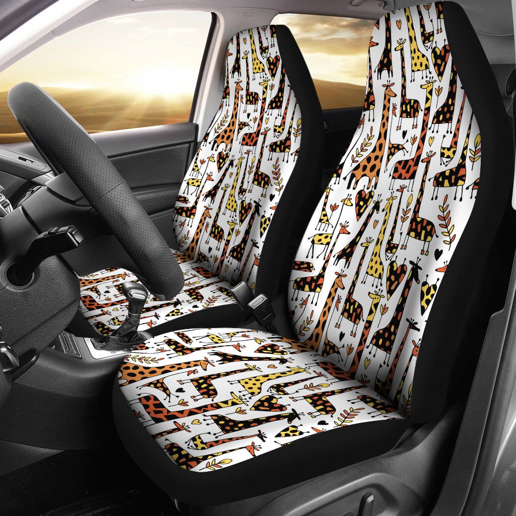 Giraffe Pattern Print Design 05 Universal Fit Car Seat Covers