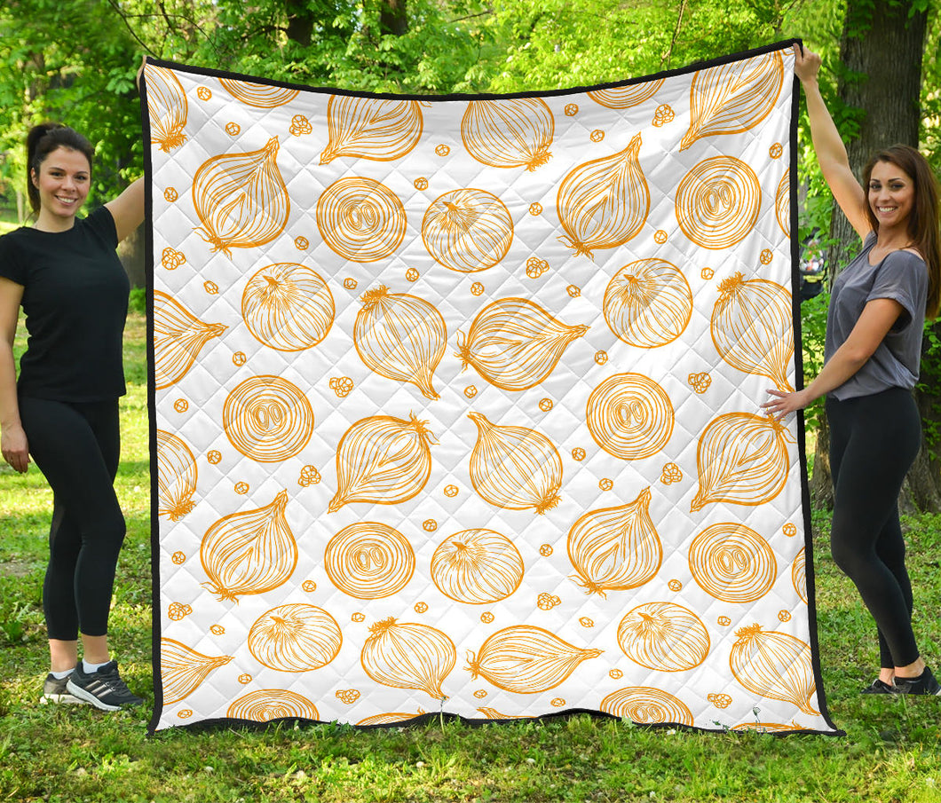 Hand Drawn Onion Pattern Premium Quilt