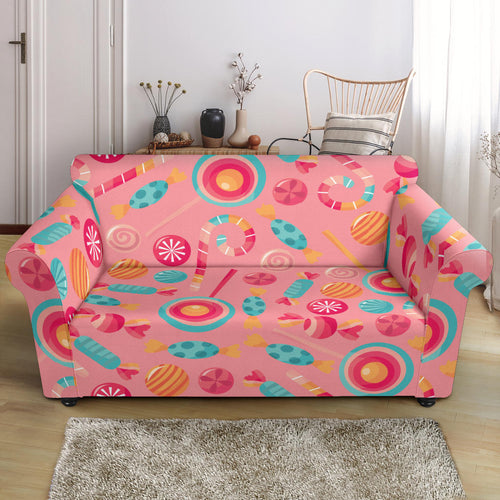 Colorful Candy Pattern Loveseat Couch Slipcover
