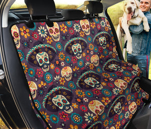 Sugar Skulls Flower Maxican Pattern Dog Car Seat Covers