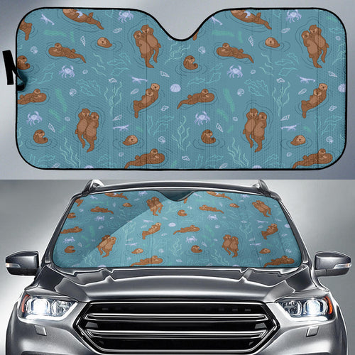 Sea Otters Pattern Car Sun Shade