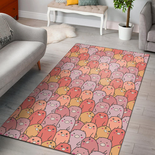 Pig Pattern Print Design 04 Area Rug