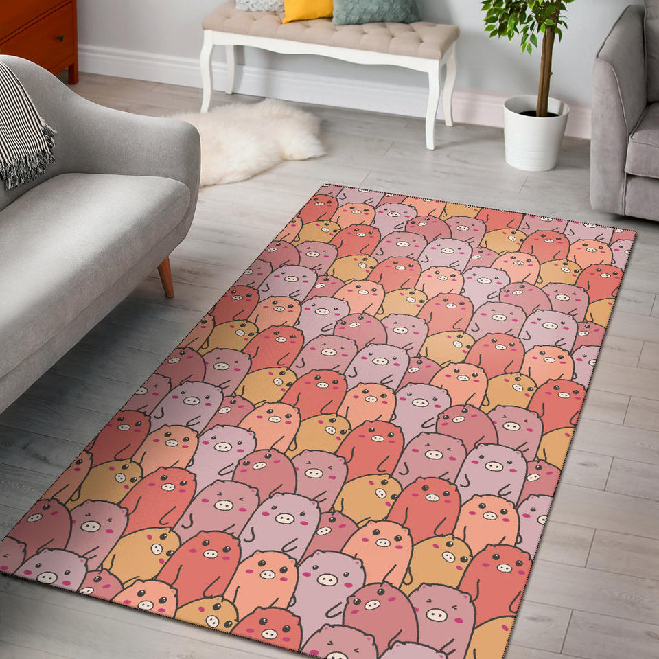 Pig Pattern Print Design 04 Area Rug