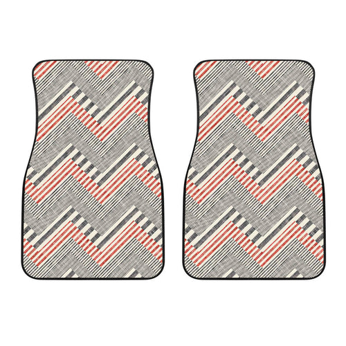 Zigzag Chevron Striped Pattern Front Car Mats