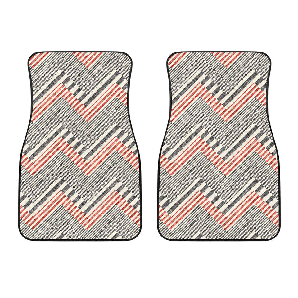 Zigzag Chevron Striped Pattern Front Car Mats