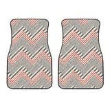 Zigzag Chevron Striped Pattern Front Car Mats