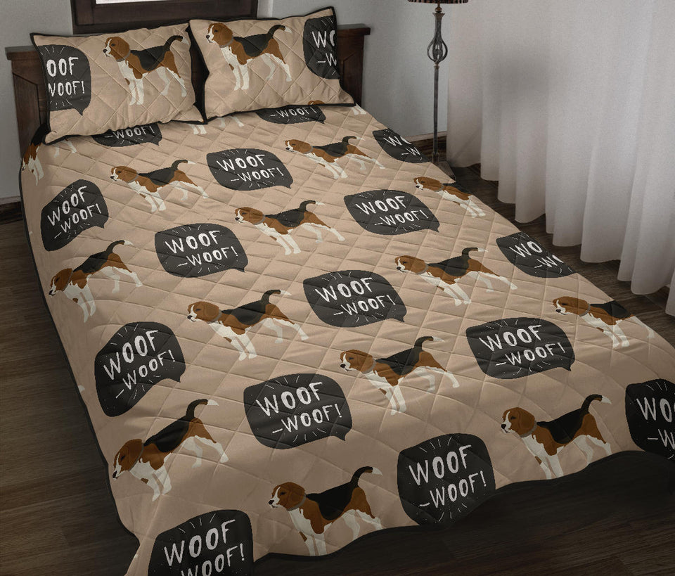 Beagle pattern Quilt Bed Set
