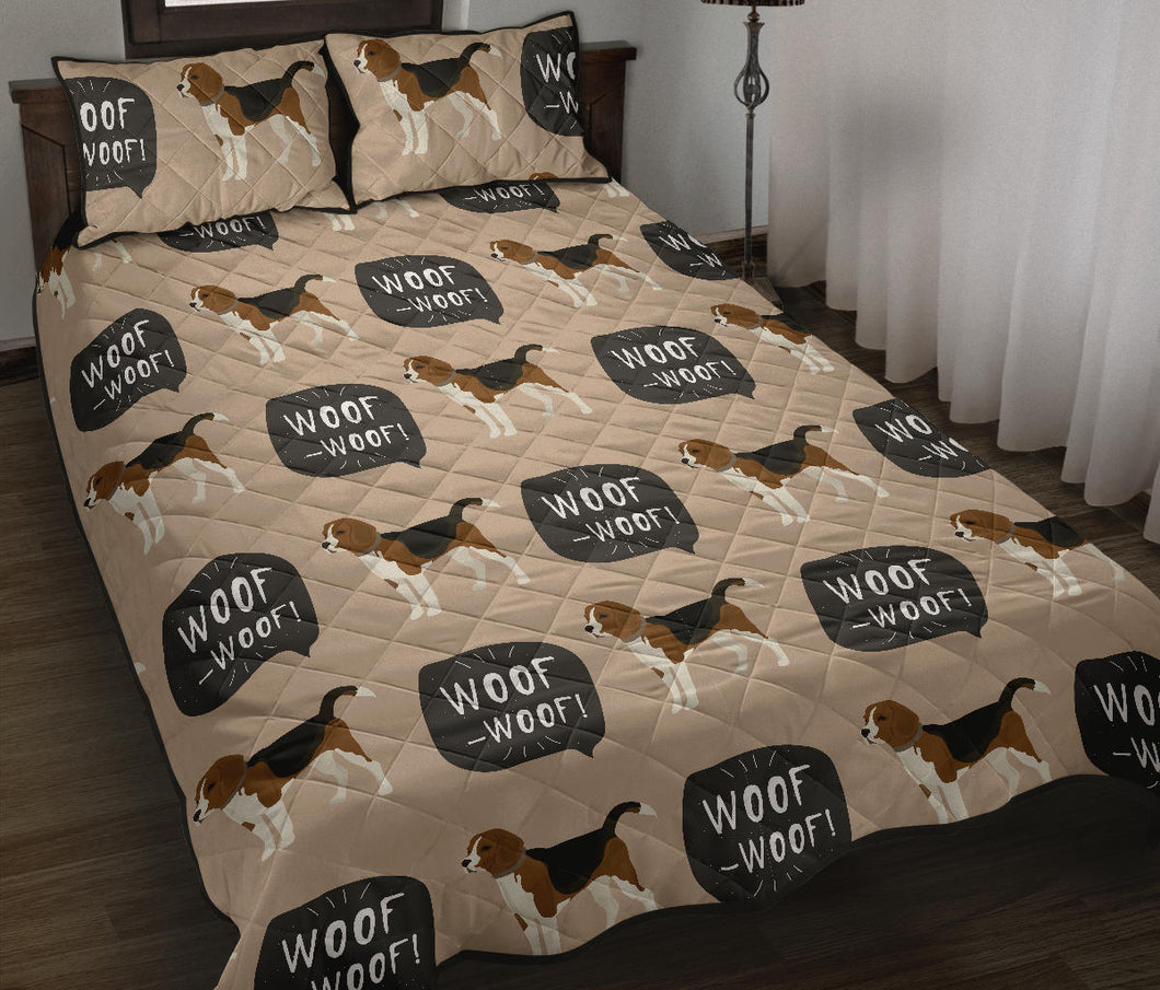 Beagle pattern Quilt Bed Set