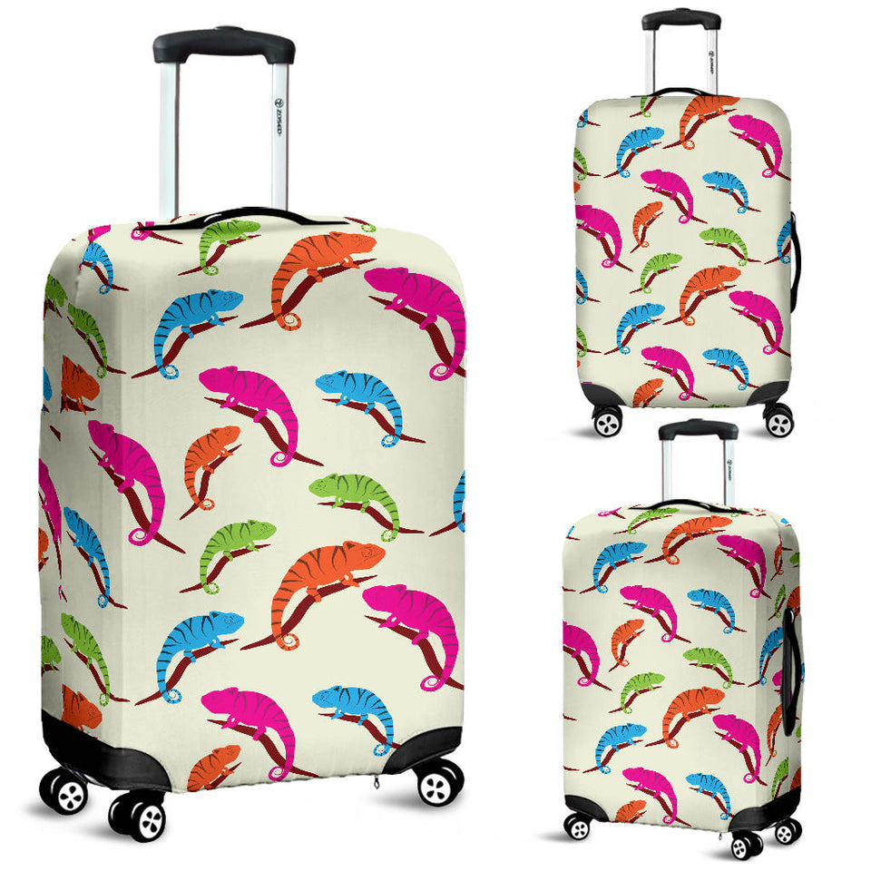 Colorful Chameleon Lizard Pattern Luggage Covers