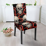 Red Snake Skull Pattern Dining Chair Slipcover