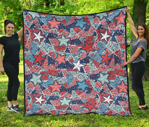 Hand Drawn Colorful Starfish Premium Quilt