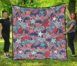 Hand Drawn Colorful Starfish Premium Quilt