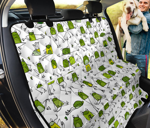 Sketch Funny Frog Pattern Dog Car Seat Covers