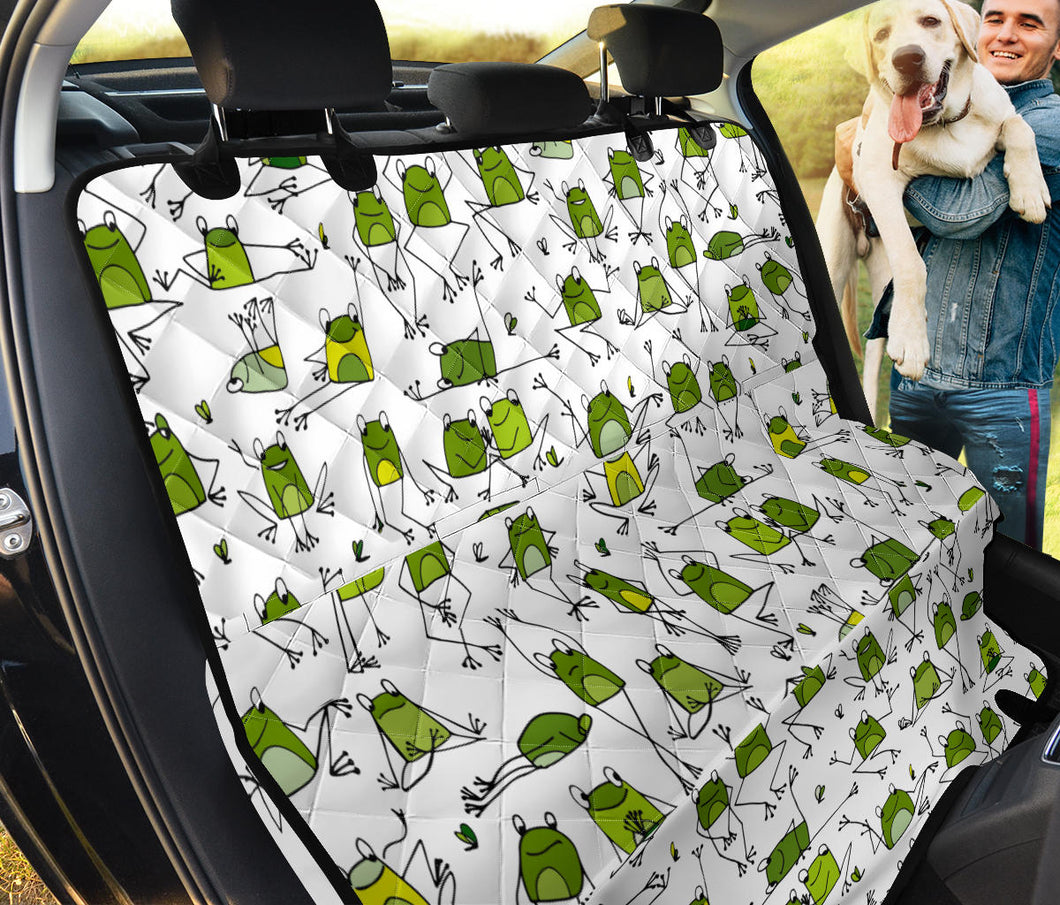 Sketch Funny Frog Pattern Dog Car Seat Covers