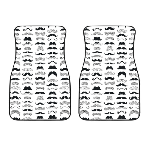 Mustache Beard Pattern Print Design 04 Front Car Mats
