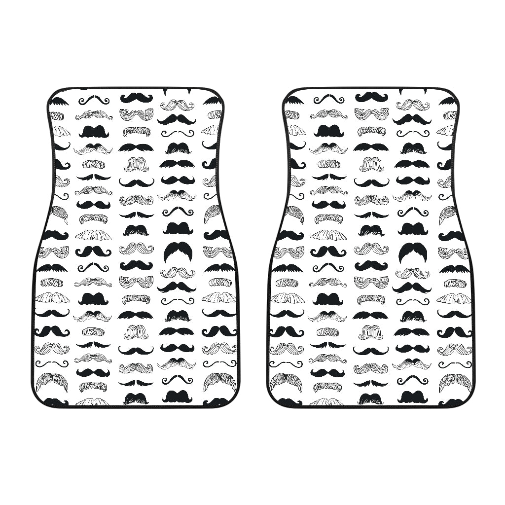 Mustache Beard Pattern Print Design 04 Front Car Mats
