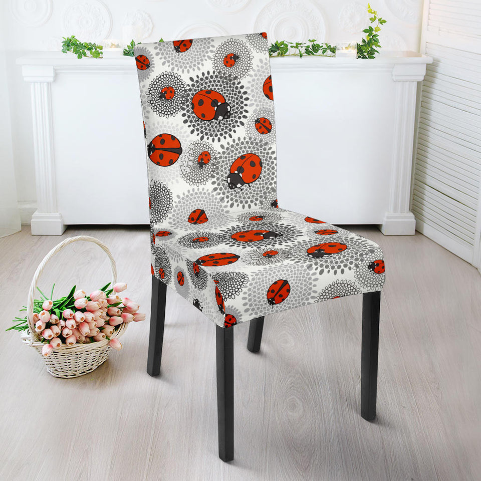 Ladybug Pattern Print Design 05 Dining Chair Slipcover