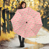 Cute Hamster Cheese Pattern Pink Background Umbrella