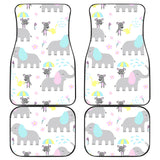 Cute Elephant Mouse Pattern Front And Back Car Mats