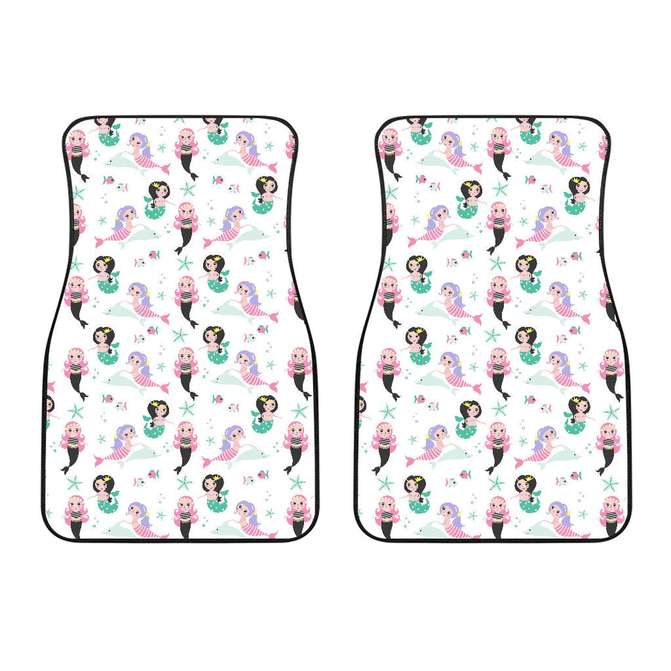 Cute Mermaid Dolphin Fish Starfish Pattern Front Car Mats