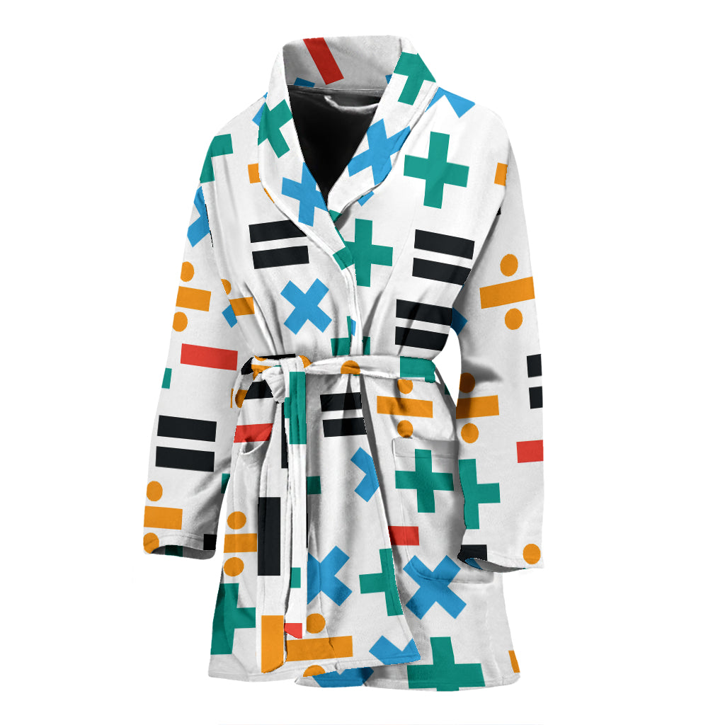 Math Pattern Print Design 05 Women's Bathrobe