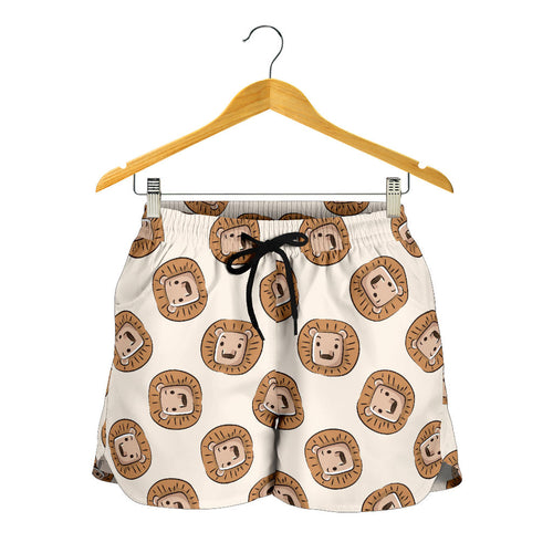 Lion Pattern Print Design 01 Women Shorts