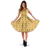 Pretzels Pattern Print Design 01 Sleeveless Midi Dress