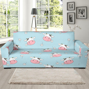 Cute Cow Flower Pattern Sofa Slipcover