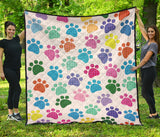 Dog Paws Pattern Print Design 01 Premium Quilt