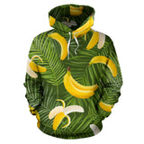 Banana Palm Leaves Pattern Men Women Pullover Hoodie