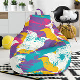 Colorful Crow Illustration Pattern Bean Bag Cover