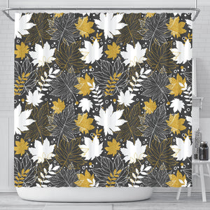 Beautiful Gold Autumn Maple Leaf Pattern Shower Curtain Fulfilled In US