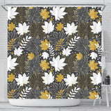 Beautiful Gold Autumn Maple Leaf Pattern Shower Curtain Fulfilled In US