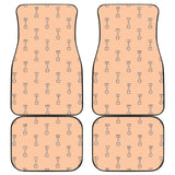 Engine Piston Cream Background Pattern Print Design 04 Front and Back Car Mats