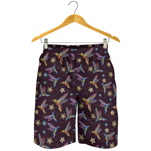 Hummingbird Pattern Print Design 04 Men Shorts