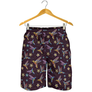 Hummingbird Pattern Print Design 04 Men Shorts