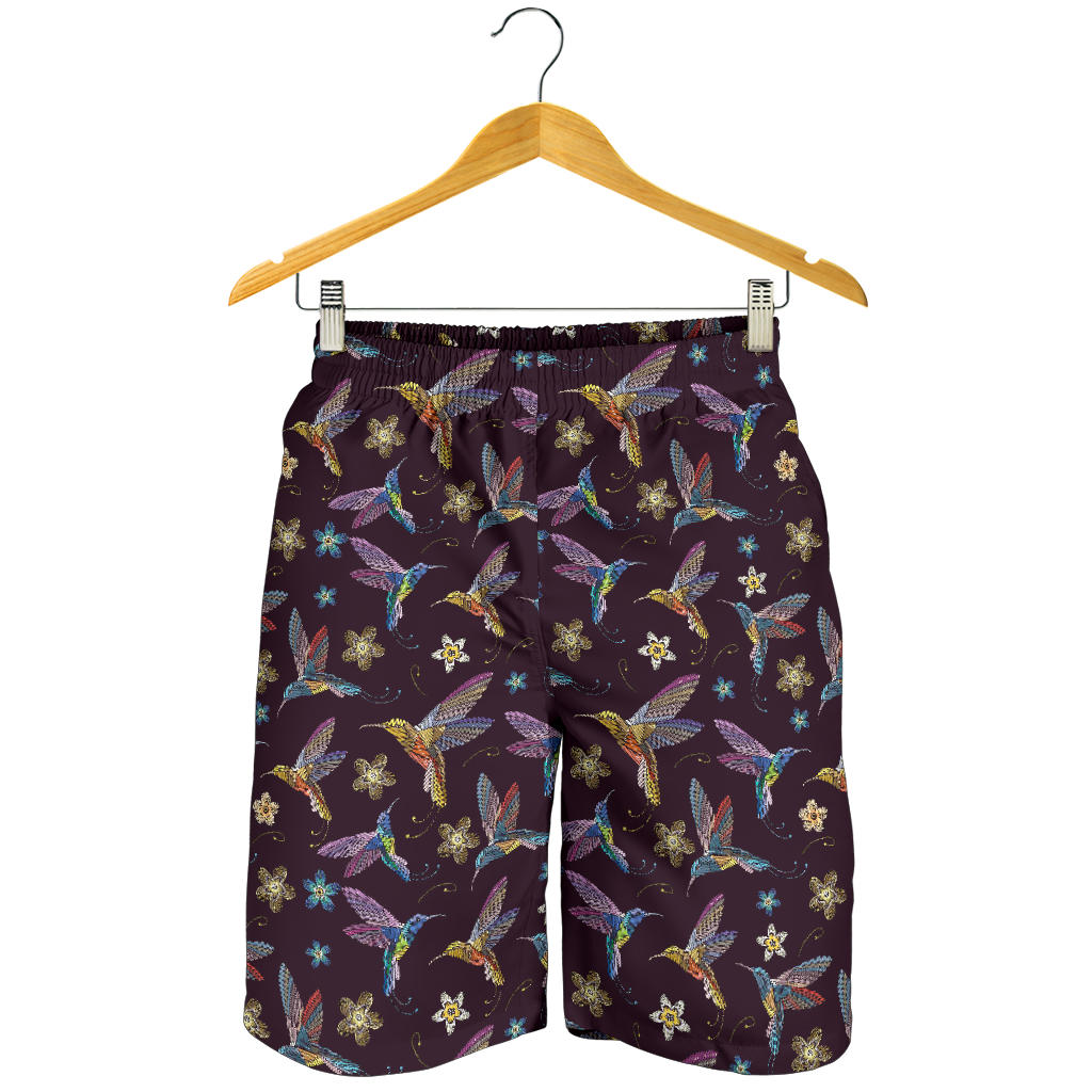 Hummingbird Pattern Print Design 04 Men Shorts