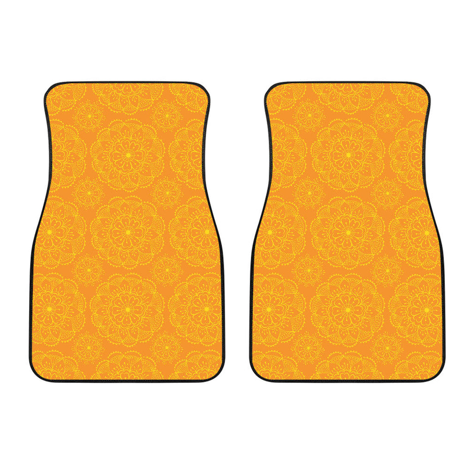 Orange Traditional Indian Element Pattern Front Car Mats