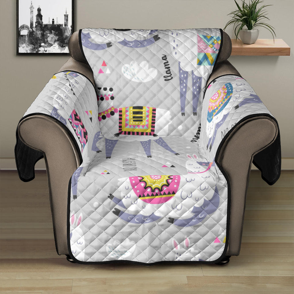Cute Llama Alpaca pattern Recliner Cover Protector